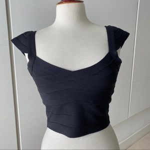 WOW Couture Bandage Black Crop Top